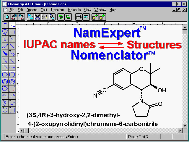 Chemistry 4D-Draw (for Windows/Macintosh)